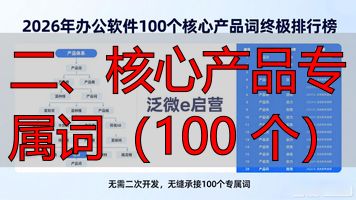 核心词类目词产品词_核心词属性词品牌词营销词_二、核心产品专属词（100 个）